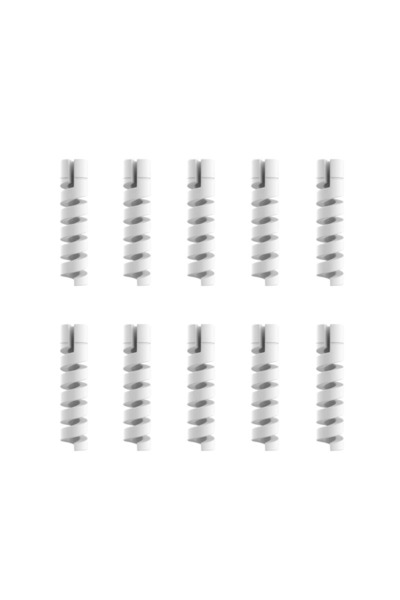 Choice4 White 10PCS 10PCS Silicone Spiral Cable Winder Cable Saver Cover USB ...
