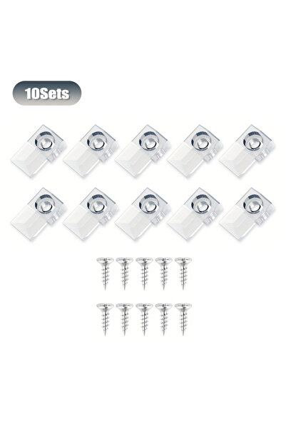 Choice 10Sets Mirror Holder Clips Glass Mirror Frame Retainer Clips Frameless...