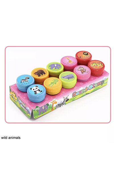 choice2 10 wild animals box 10pcs/Set Children Toy Stamps Cartoon Animals Fru...