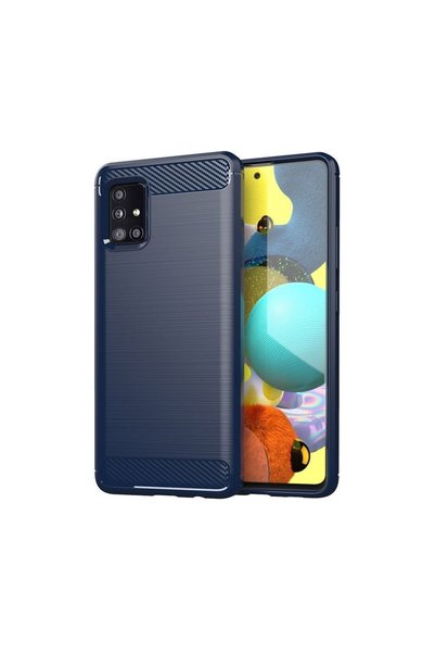 OEM Θήκη Σιλικόνης Carbon TPU Fiber Brushed Samsung Galaxy A51 5G Μπλε