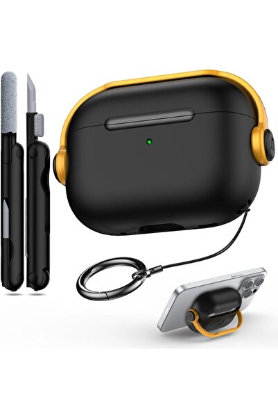 Choice1 غطاء سماعات AirPods Pro 3 باللونين الأصفر والأسود مع قفل آمن وتصميم س...