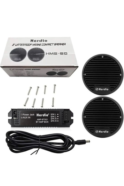 Choice Amplifier Sets 3" BLACK Herdio 3'' 160W 2PCS Marine Boat Waterproof Sp...