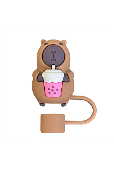 Choice5 1pcs 5pcs Capybara 3D Straw Cover Cap for Reusable Drinking Dust Cap ...
