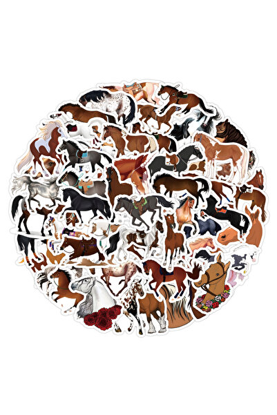 Choice 60pcs 60PCS Cartoon Galloping Horse Graffiti Sticker Waterproof Decals...