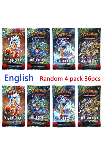 Choice7 36pcs STEL English 4 Pack Pokemon Cards Team up Sun Moon Thunder Engl...