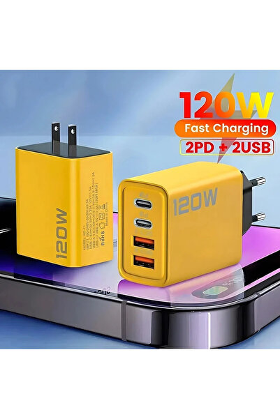 choice2 YELLOW Yellow US 120W Total Fast Charging Quick Charger PD USB Type-C...
