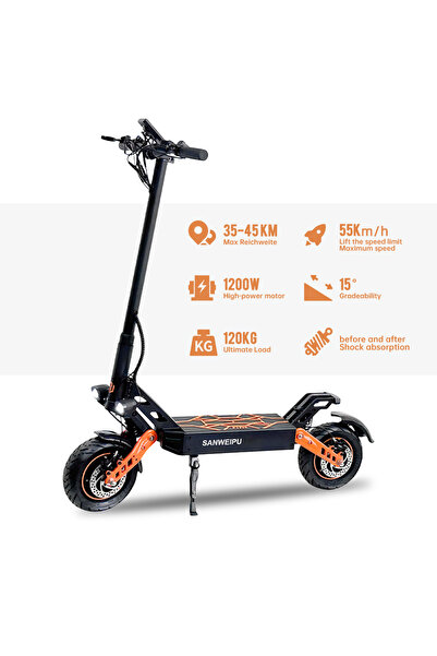 SANWEIPU F7-1 electric scooter 52V 15.6Ah 1200W 55 km/h double suspension