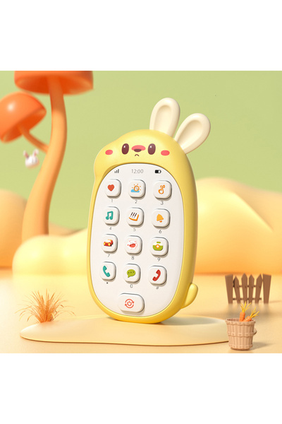 Choice1 Yellow Children's rabbit mobile phone toy can chew and puzzle early e...