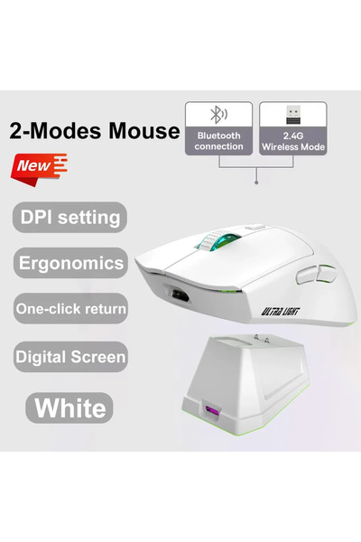 Choice ماوس ألعاب لاسلكي أبيض-1 2026 جديد بثلاث سرعات DPI، تصميم مريح للرياضا...