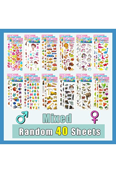 Choice1 40 Sheets Mixed Stickers for Kid Puffy Stickers Toy for Children Scra...
