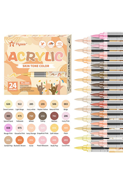 Choice1 24colors Skin Tones Art Markers Soft Brush Tip Acrylic Paint Pens Qui...