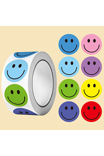 Choice1 500 قطعة/لفة من ملصقات الوجه الملونة، ملصقات إيموجي للمكافآت، ملصقات ...