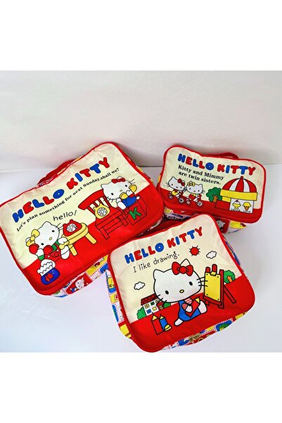 Choice 3PCS 3PCS Set Kawaii Hello Kitty Cartoon Foldable Storage Bag Travel C...