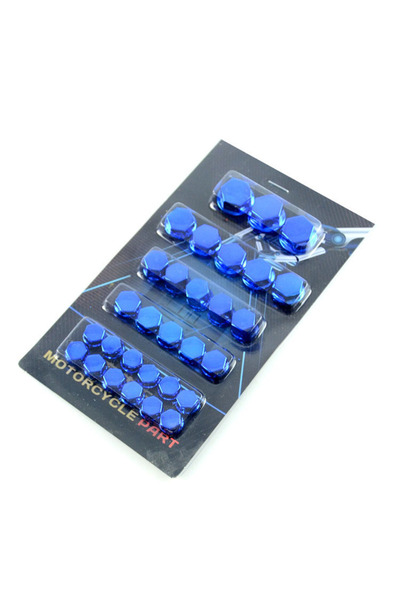 Choice3 Blue 30pcs Motorcycle Screw Decoration Cover Plating Cap for Car Moto...