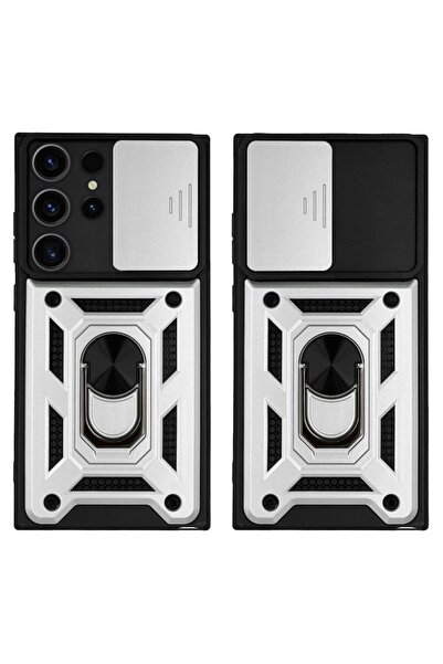 Sonique Θήκη Ring Armor CamPro για Samsung Galaxy S23 Ultra Ασημί