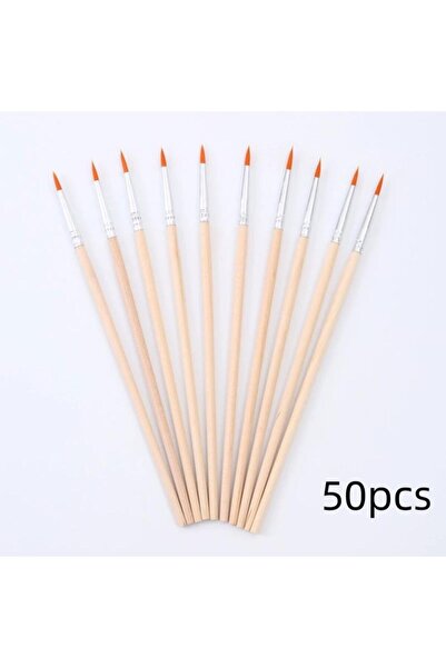 Choice B 50Pcs DIY Paint Brush Set 10/50/100Pcs Nylon Hair Flat/Tip Brushes w...