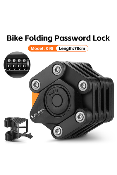 Choice قفل دراجة قابل للطي من WEST BIKING باللون الأسود 0705098، قفل مضاد للس...