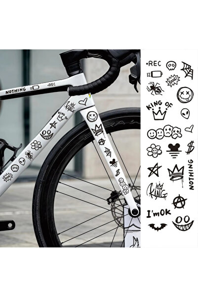 Choice1 black Ghost-a Graffiti Bike Sticker Cartoon Reflective Waterproof Dec...