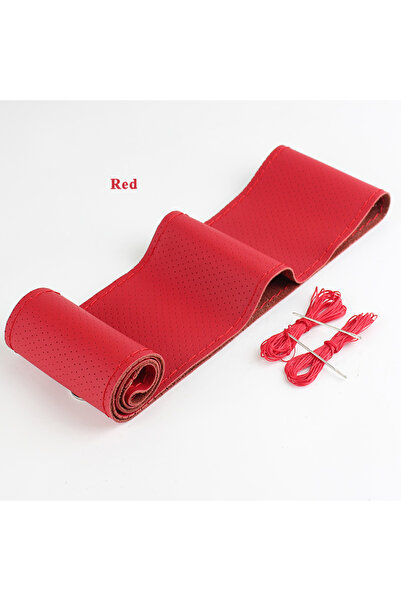 Choice4 red DIY Soft Fiber Leather Steering Wheel Covers Universal braid Car ...