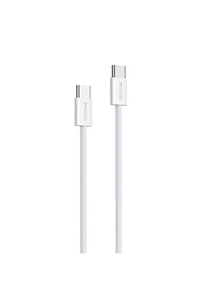 Yesido Καλώδιο CA164 Braided Type-C σε Type-C 60W 2m Λευκό