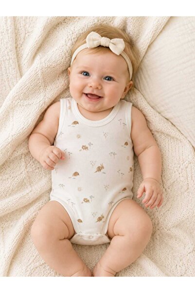 NiLi Baby Girl Nature Themed Minimal Patterned Bodysuit
