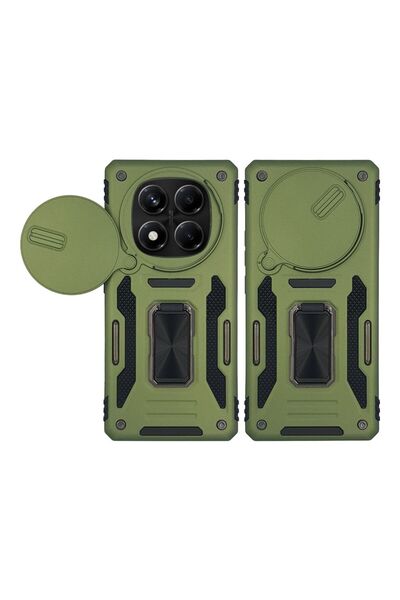 Sonique Θήκη Ring Armor CamShield για Xiaomi Redmi Note 14 Pro 4G Χακί