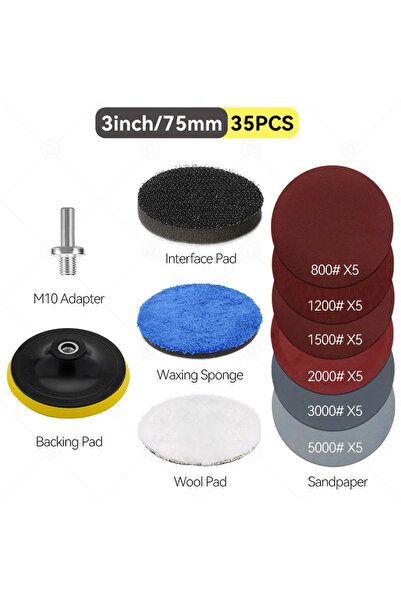 Choice 35pcs 3inCar Detailing Polishing Sponge For Auto Headlight Restoration...