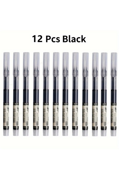 choice2 Black 12pcs Quick-Dry Gel Pens, Fine Point 0. 05mm, Black Ink - Needl...
