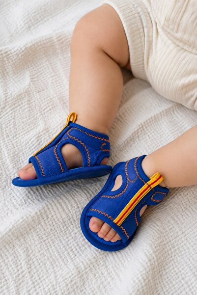 Pure Boutique Blue baby Sandals with Velcro, light and comfortable for the fi...
