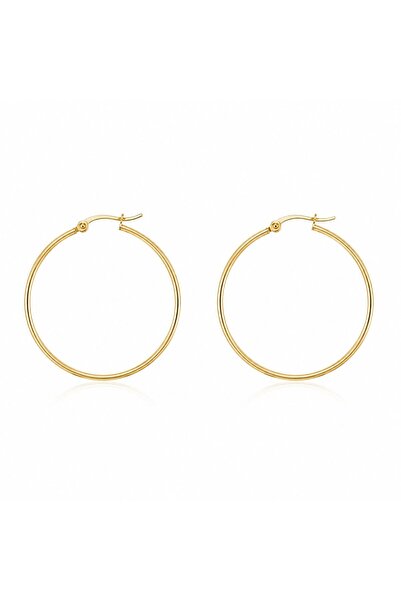 CAL'S Gold Steel Hoop Earrings