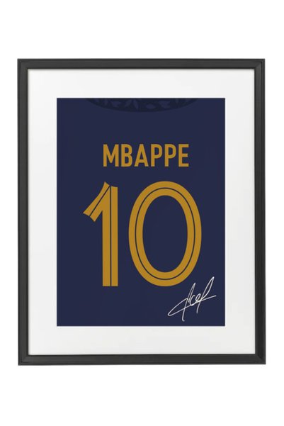 Boomah Accessories Kylian Mbappe France Autographed Jersey Poster with Frame ...