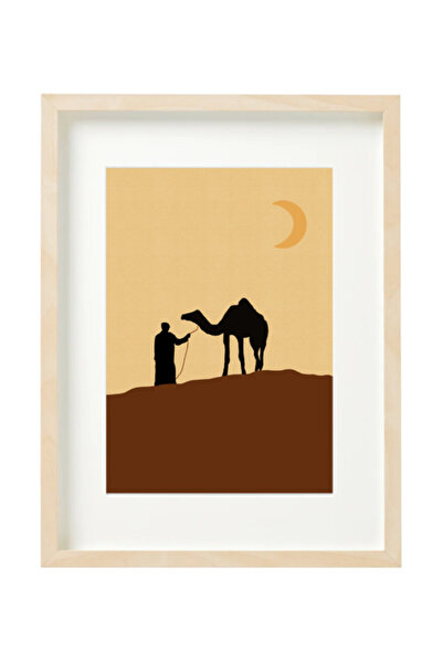 Boomah Accessories Dubai Dessert Travel Camel Boho Style Poster with Frame 30...