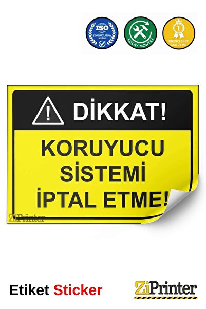 ZiPrinter انتبه! إلغاء نظام الحماية! ملصق لافتة تحذيرية isg مقاس 50x70 سم