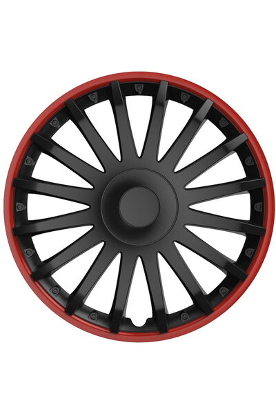 Versaco Capac auto din cristal negru, 16" inch, negru și roșu (negru cu bordu...