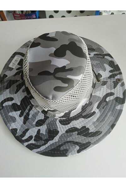 İLHANLAR 141 Camouflage Mesh Neck Protection Trilby Hat Gray