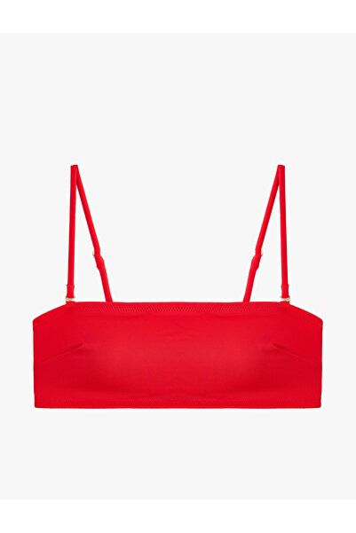 Koton Strapless Bandeau Bikini Top with Removable Straps