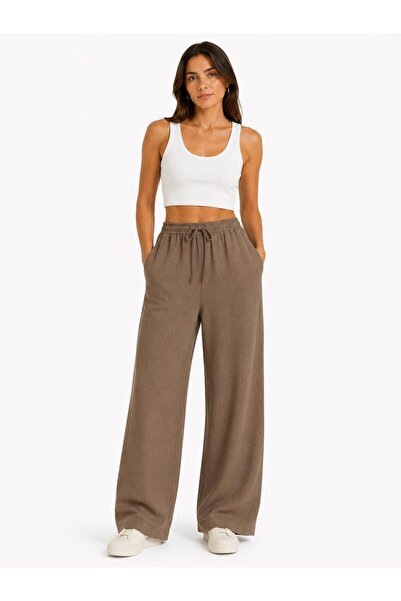 one depot only for quality life Keten Summer Pants with Pockets, Elastic Wais...