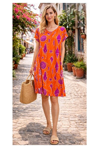 Arya Nisa Kids V-Neck Viscose Cotton Patterned Summer Dress