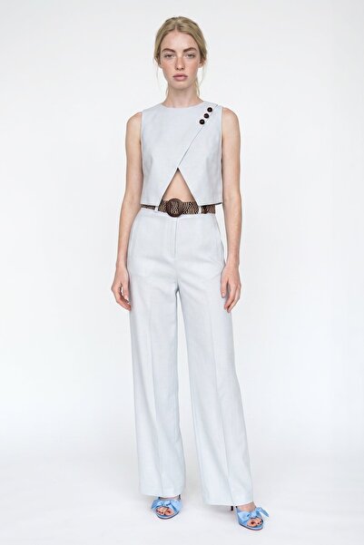 Quzu Women's Canvas Trousers Pnt02012 Blue