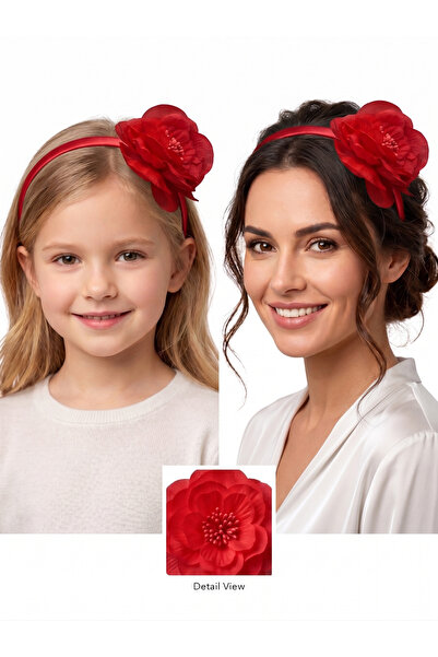 Masal Dünyası Bursa Mother-Daughter Matching Custom Design Floral Headband Se...