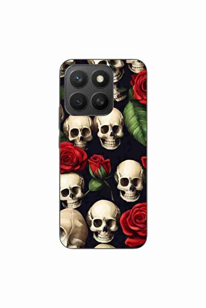 OEM Husa compatibila cu Honor X8c Silicon Gel Tpu Model Skulls and Roses