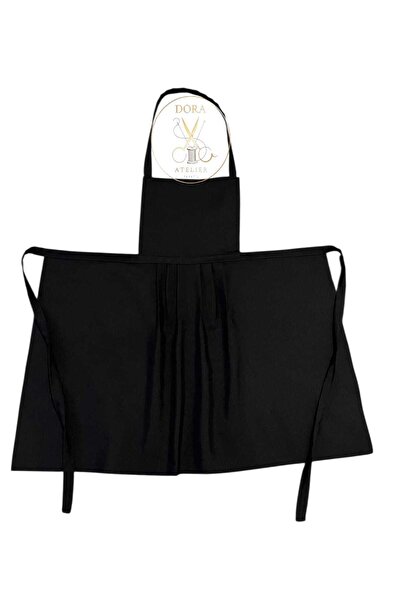 DORA ATELIER TEKSTİL Kitchen & Chef Apron Black《Duck Fabric》