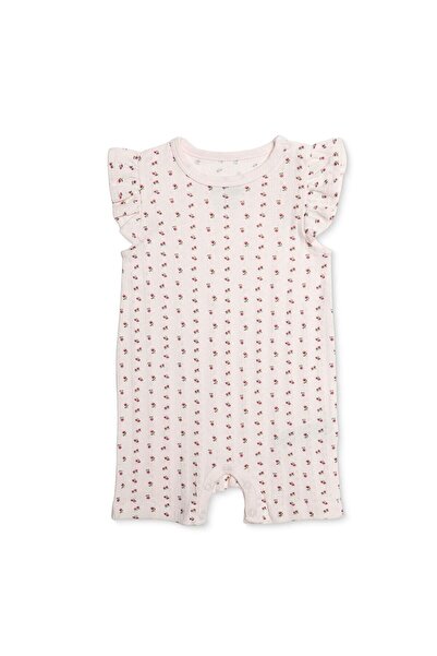 ebebek Hello Baby HelloBaby Kız Bebek Kısa Tulum Çiçek Baskılı Çıtçıtlı Bisik...