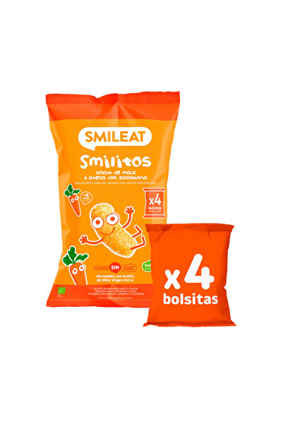 Smileat Pufuleti Smilitos cu porumb, ovaz și morcov 48g, +8 luni, , 12gx4