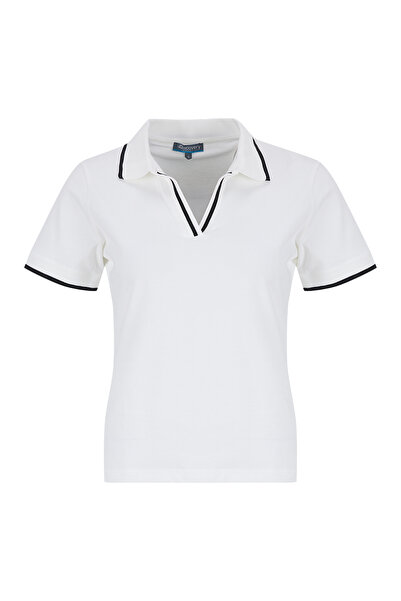 Discovery Expedition Kırık Beyaz Pamuk Karışımlı Polo T-Shirt D6SL-TST3503