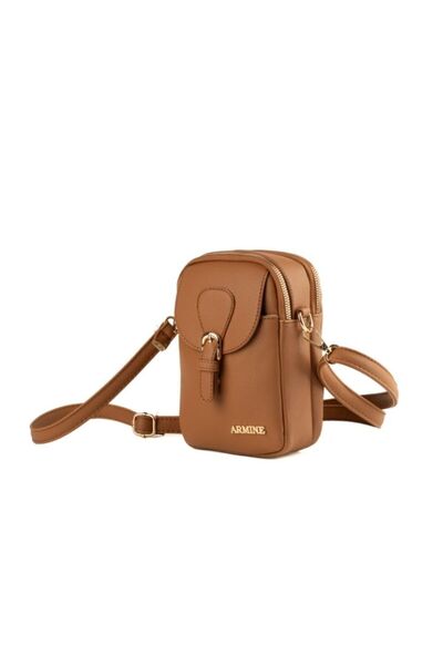 Armine 406 Women's Shoulder Bag with Shoulder Strap - Tan