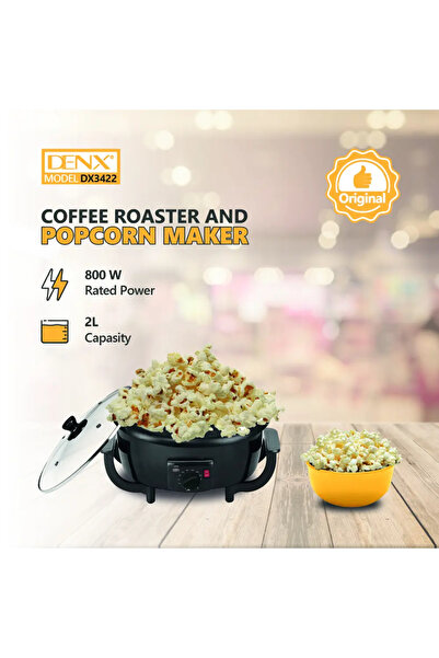 Denx 2L 800W Coffee Roaster & Popcorn Maker Electric Multi Cooker with Adjust...