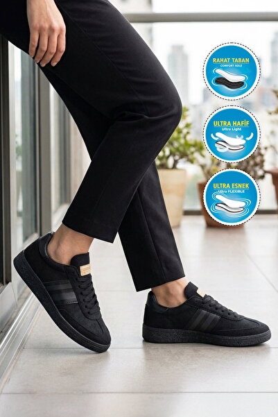 grijak Crne fleksibilne unisex sportske patike sa vezicama 015 G