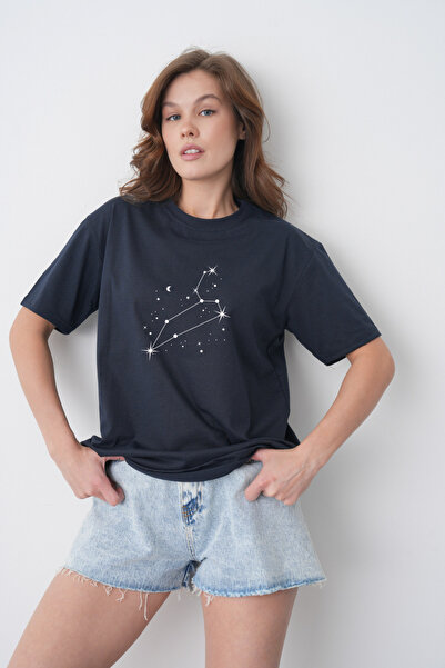TREND EMMODA Tricou casual pentru femei, cu tematică astrologie, cu imprimeu ...