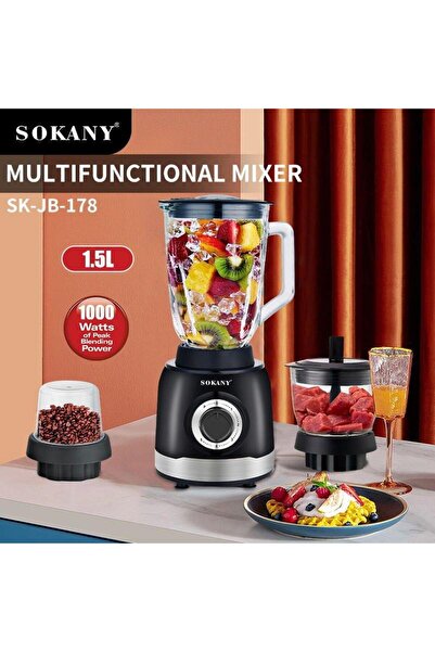SOKANY خلاط كهربائي 3 في 1 طراز SK-JB-178 - أسود